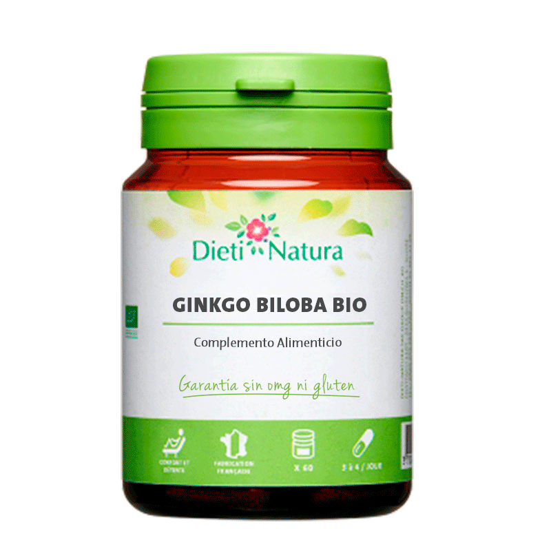 Ginkgo Biloba Bio 60 y 200 cápsulas Memoria Dieti Natura