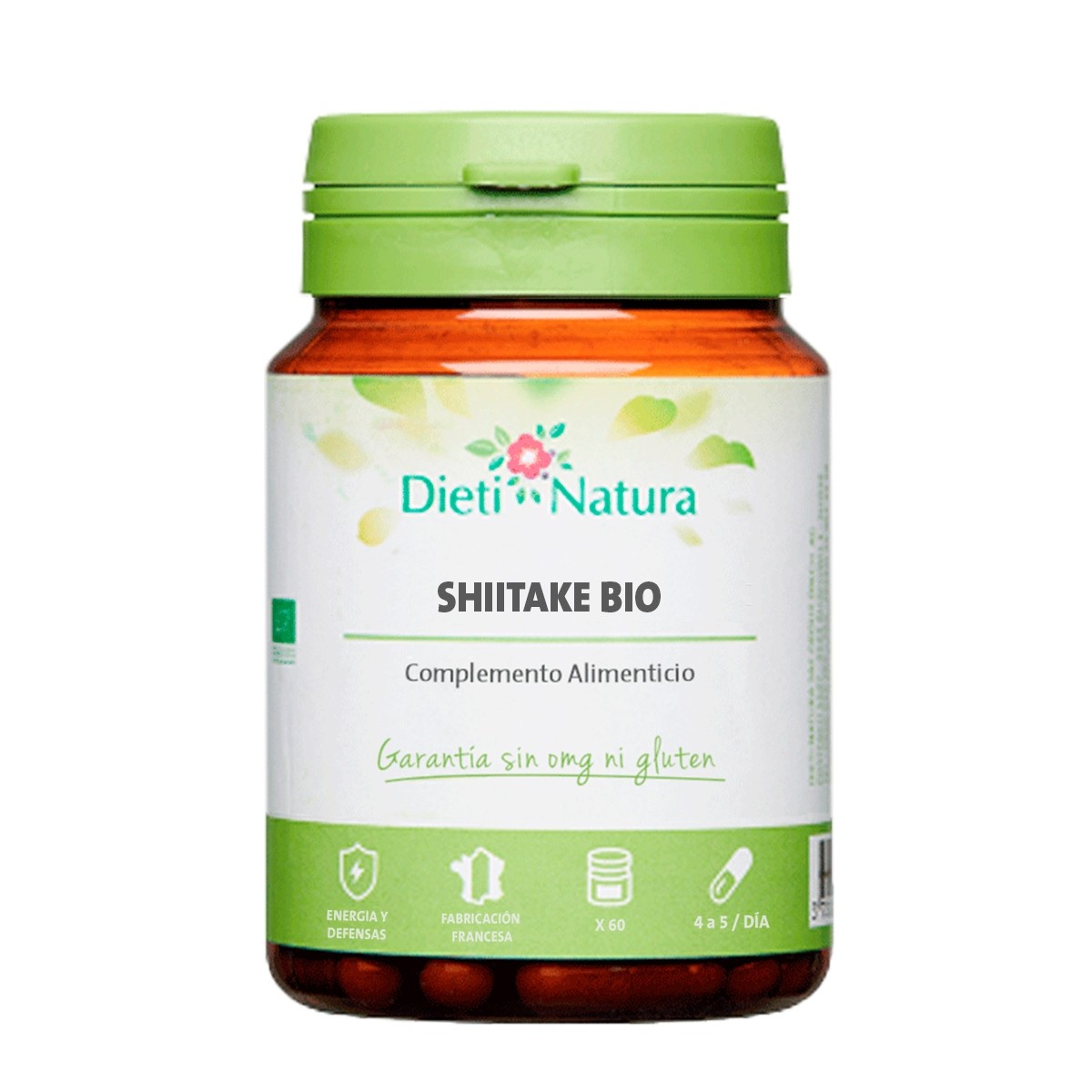 Shiitake Bio 60 y 200 Cápsulas Defensas naturales Dieti Natura